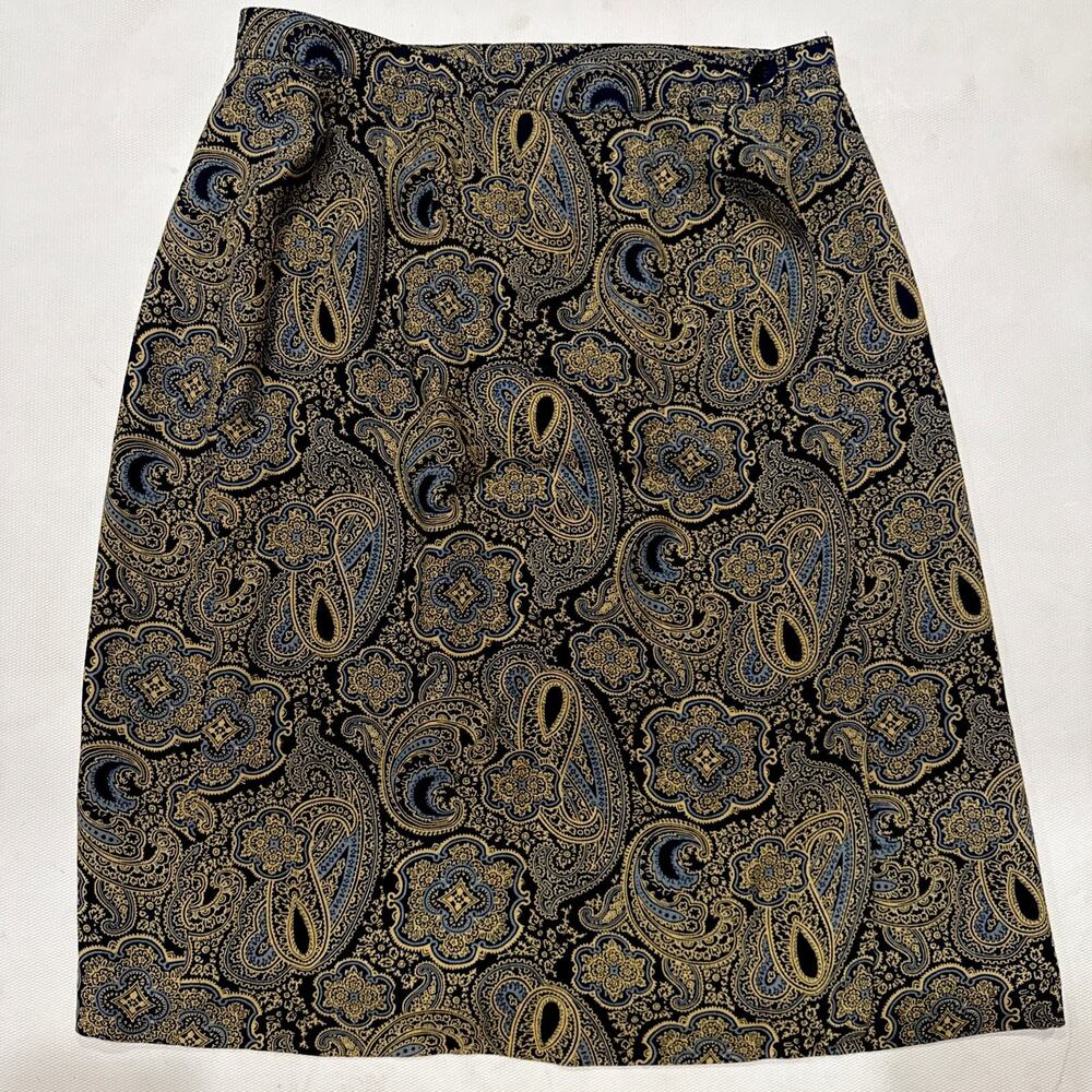 Vintage 90s Talbots Petites Paisley A-Line Skirt 2P